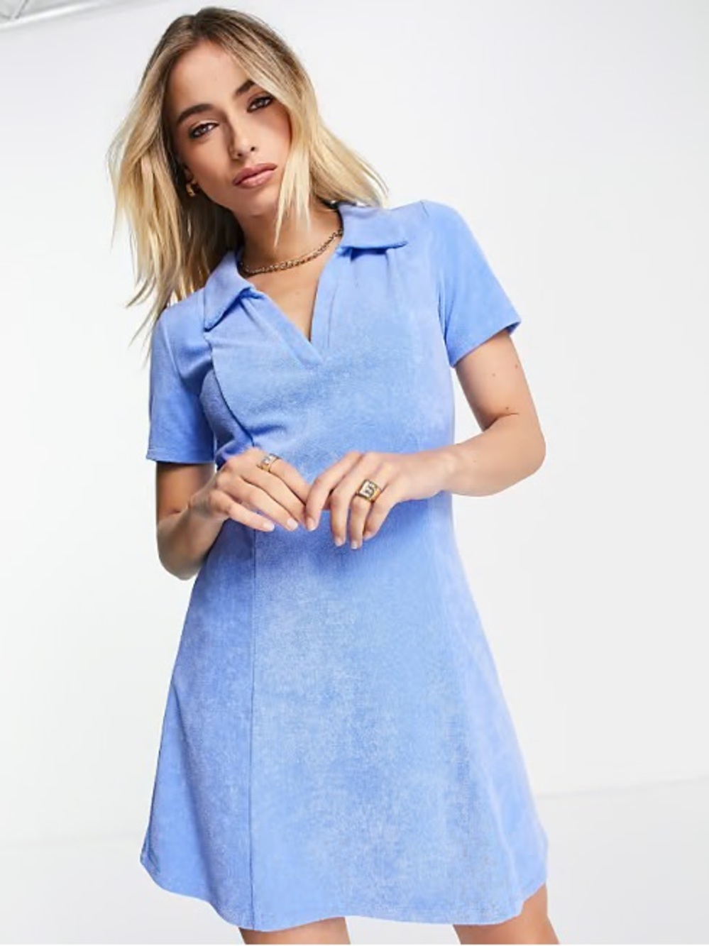Monki - Towel Bright Blue Sz Medium Dress